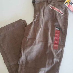 New Lee brown comfort waistband pants size 8
